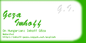 geza imhoff business card